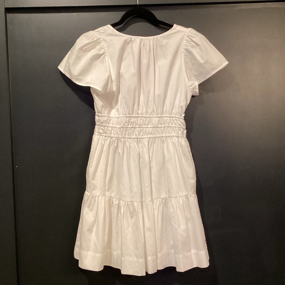 Marea by liz joy white Flutter mini Dress short sleeve 100% cotton  extra small - Picture 3 of 8